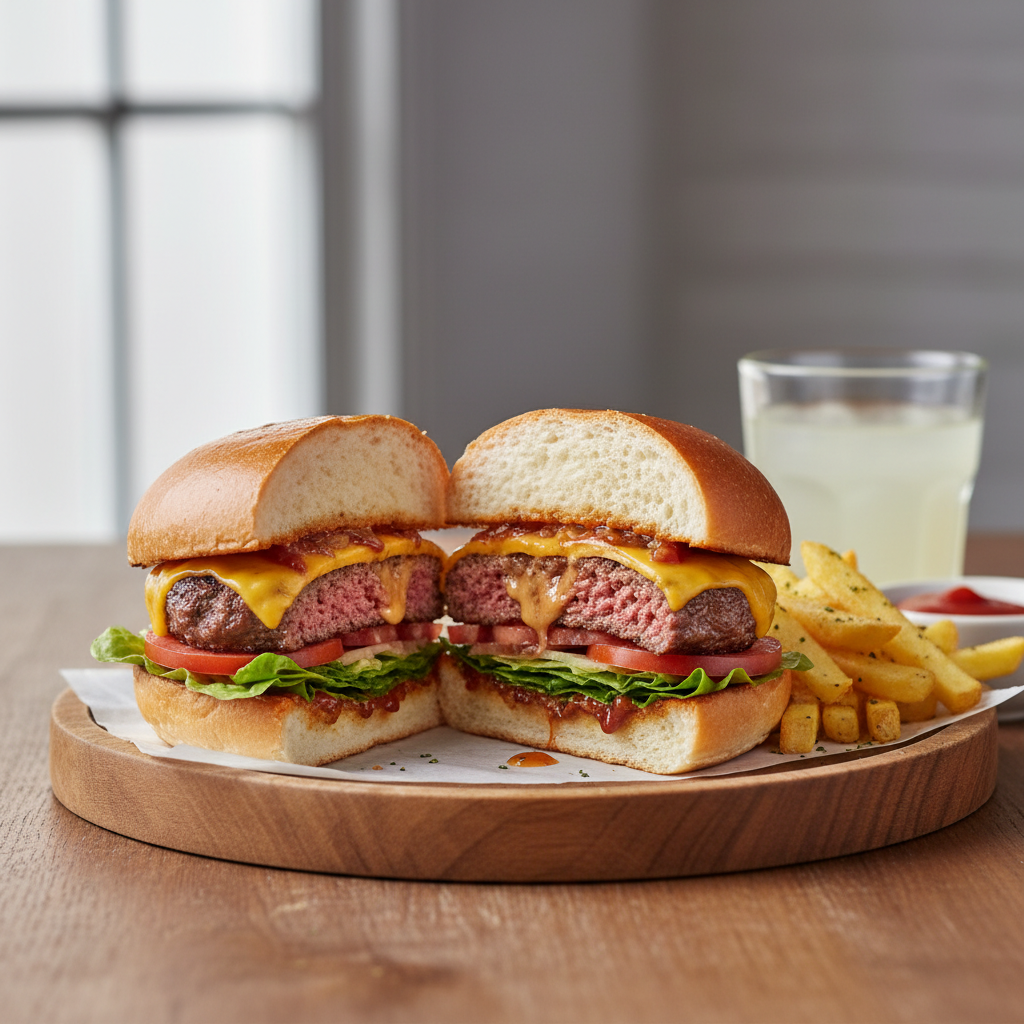 Photo de Recette du hamburger maison savoureux et fondant