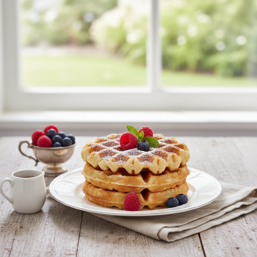 Photo de Recette des gaufres moelleuses et aériennes d'antan