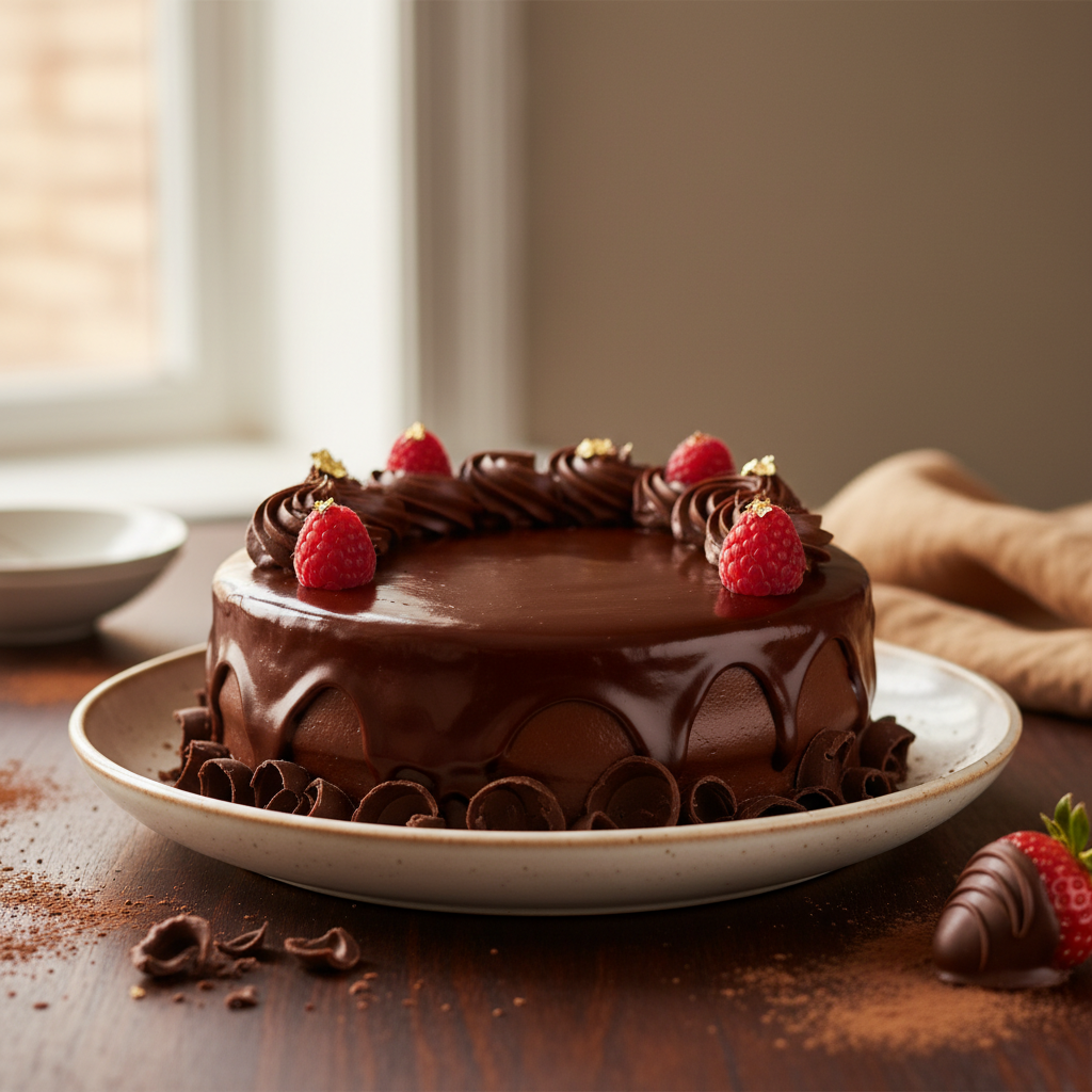 Photo de Recette de gâteau d'anniversaire au chocolat et ganache soyeuse