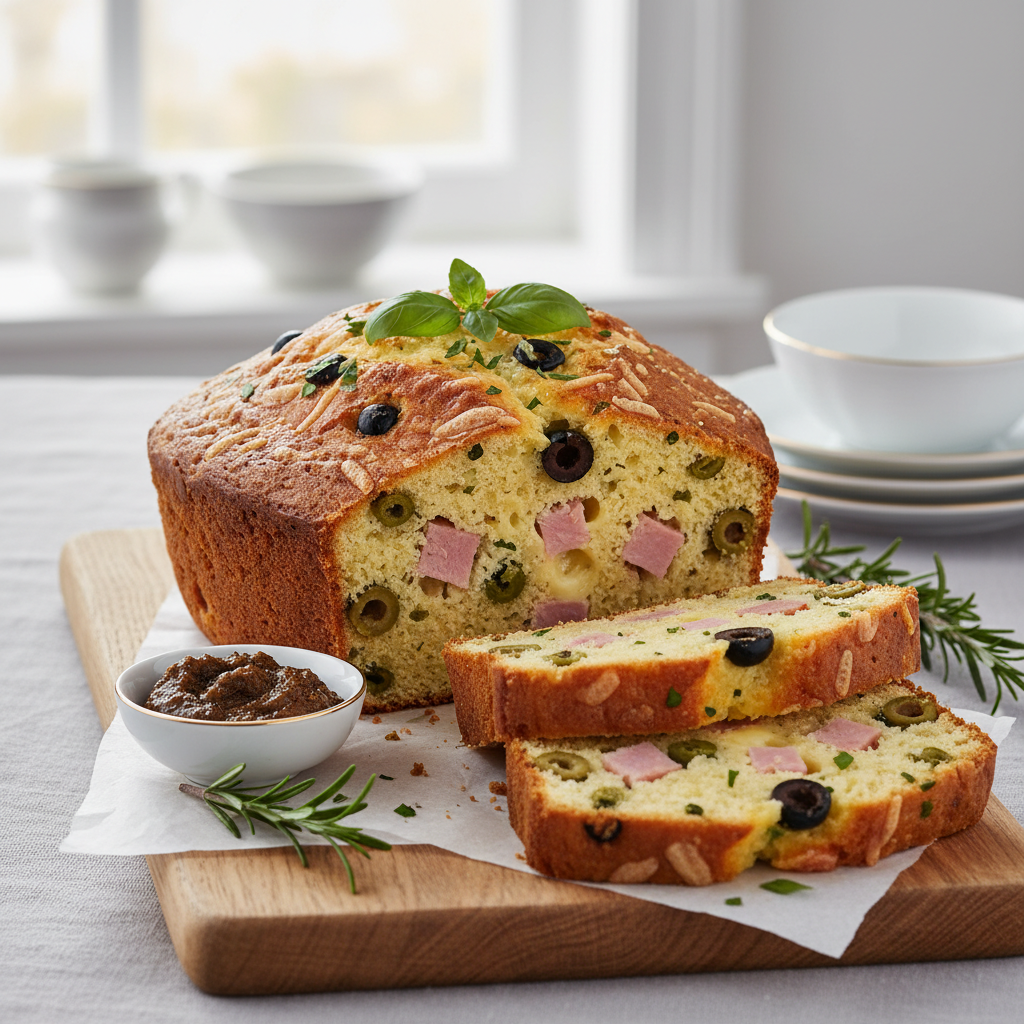Photo de Recette de cake jambon olives et fromage ultra moelleux