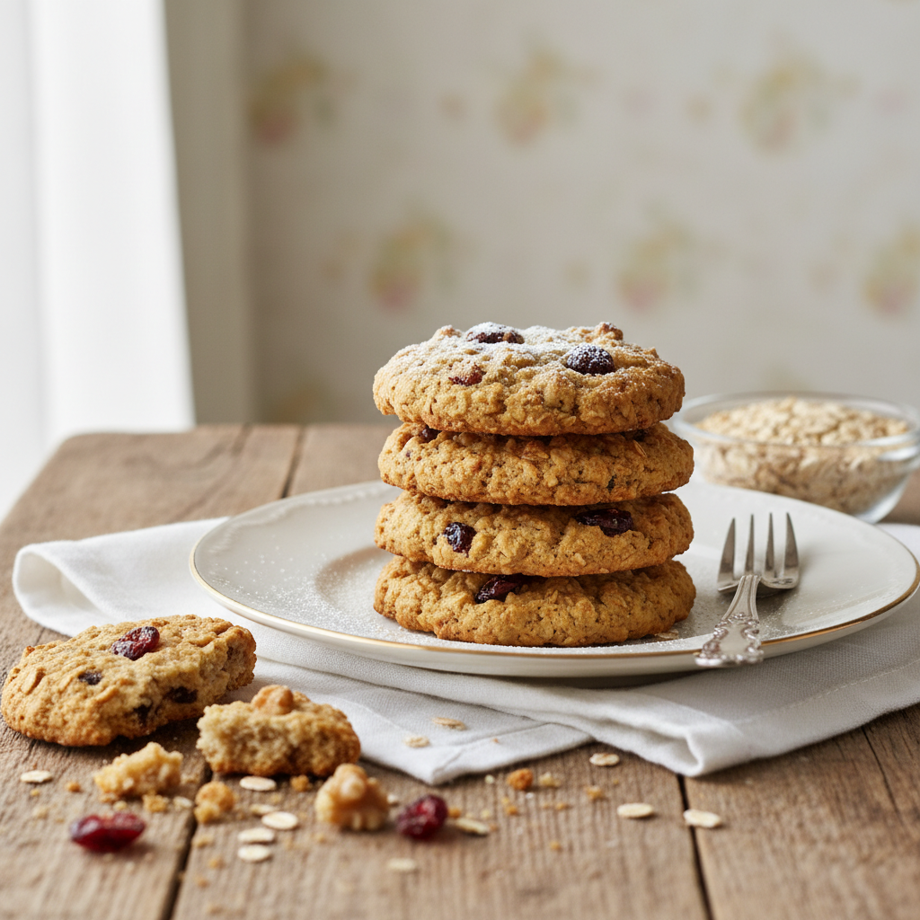 Photo de Recette de biscuits aux flocons d'avoine légers et croquants