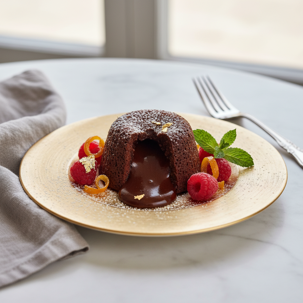 Photo de Recette de fondant au chocolat noir intense et soyeux