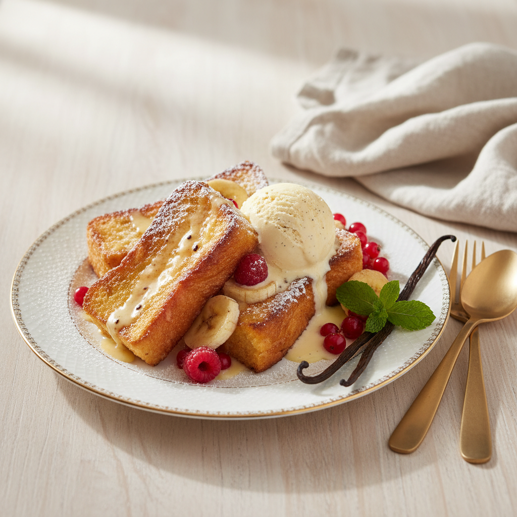 Photo de Recette de la brioche perdue à la vanille bourbon