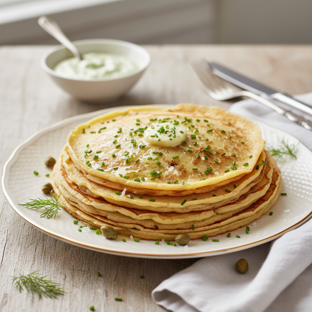 Photo de Recette des crêpes salées moelleuses et fondantes