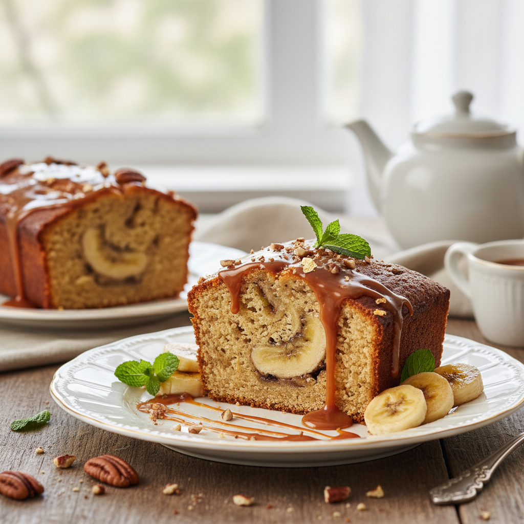 Photo de Recette de cake à la banane moelleux et fondant