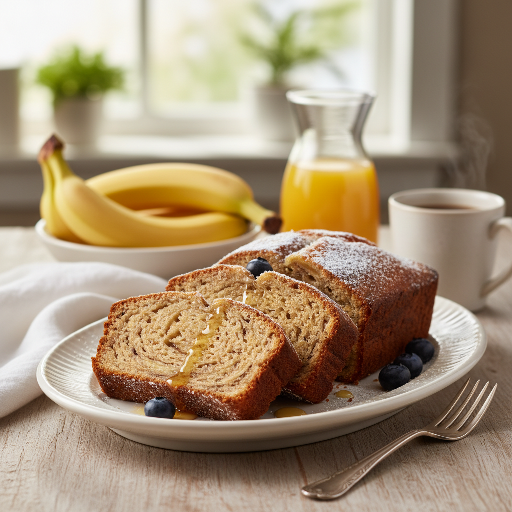 Photo de Recette du pain aux bananes moelleux et parfumé
