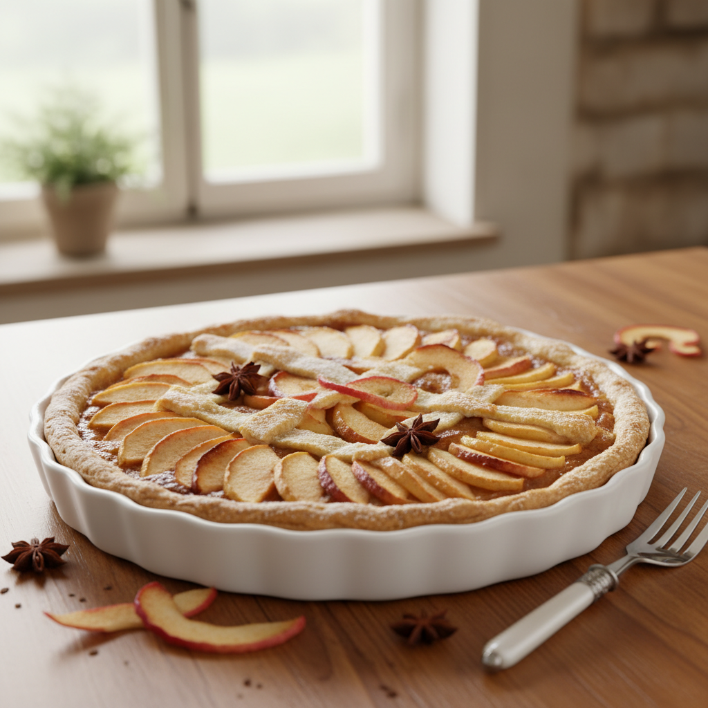 Photo de Recette de la tarte normande aux pommes à l'ancienne