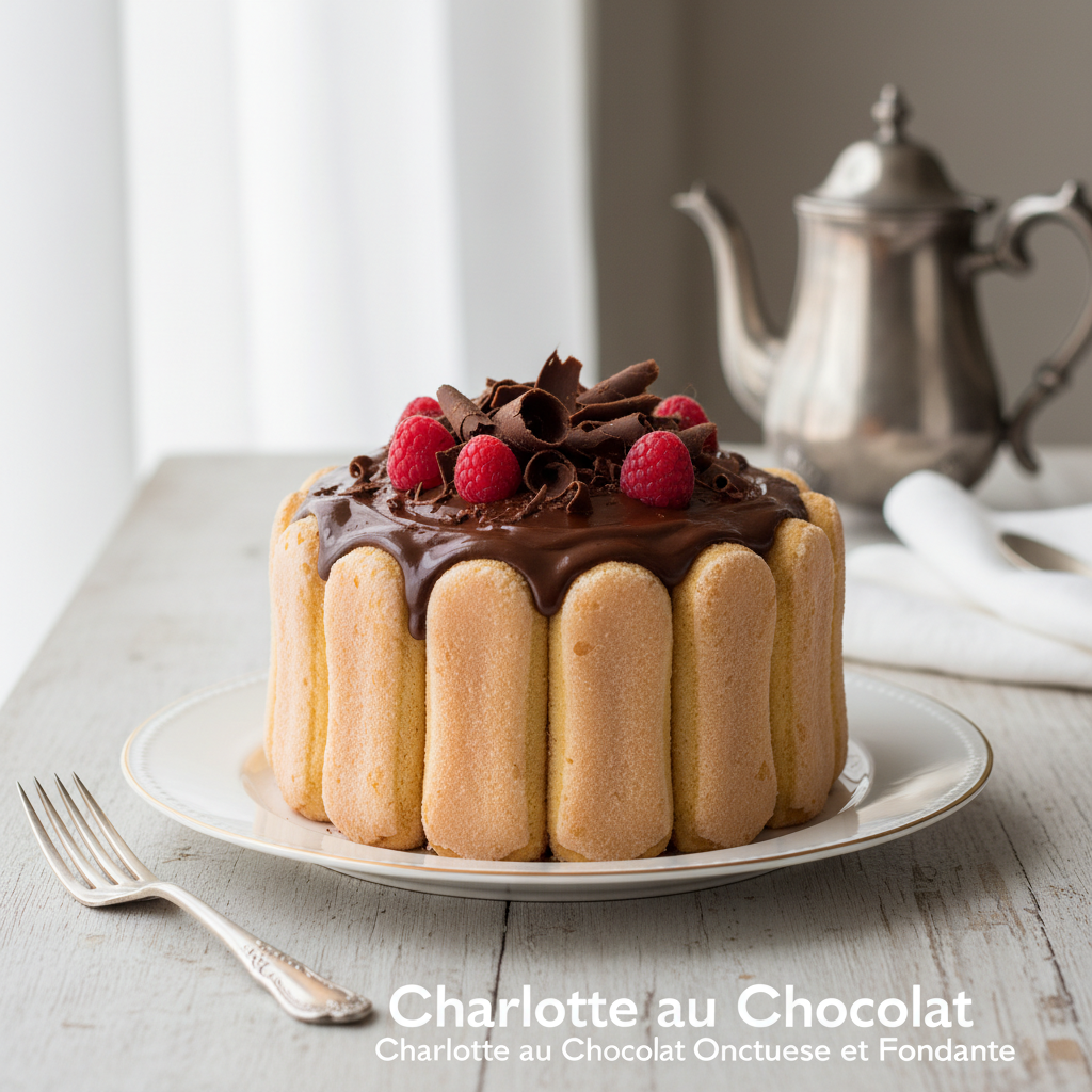 Photo de Recette de la charlotte au chocolat onctueuse et fondante
