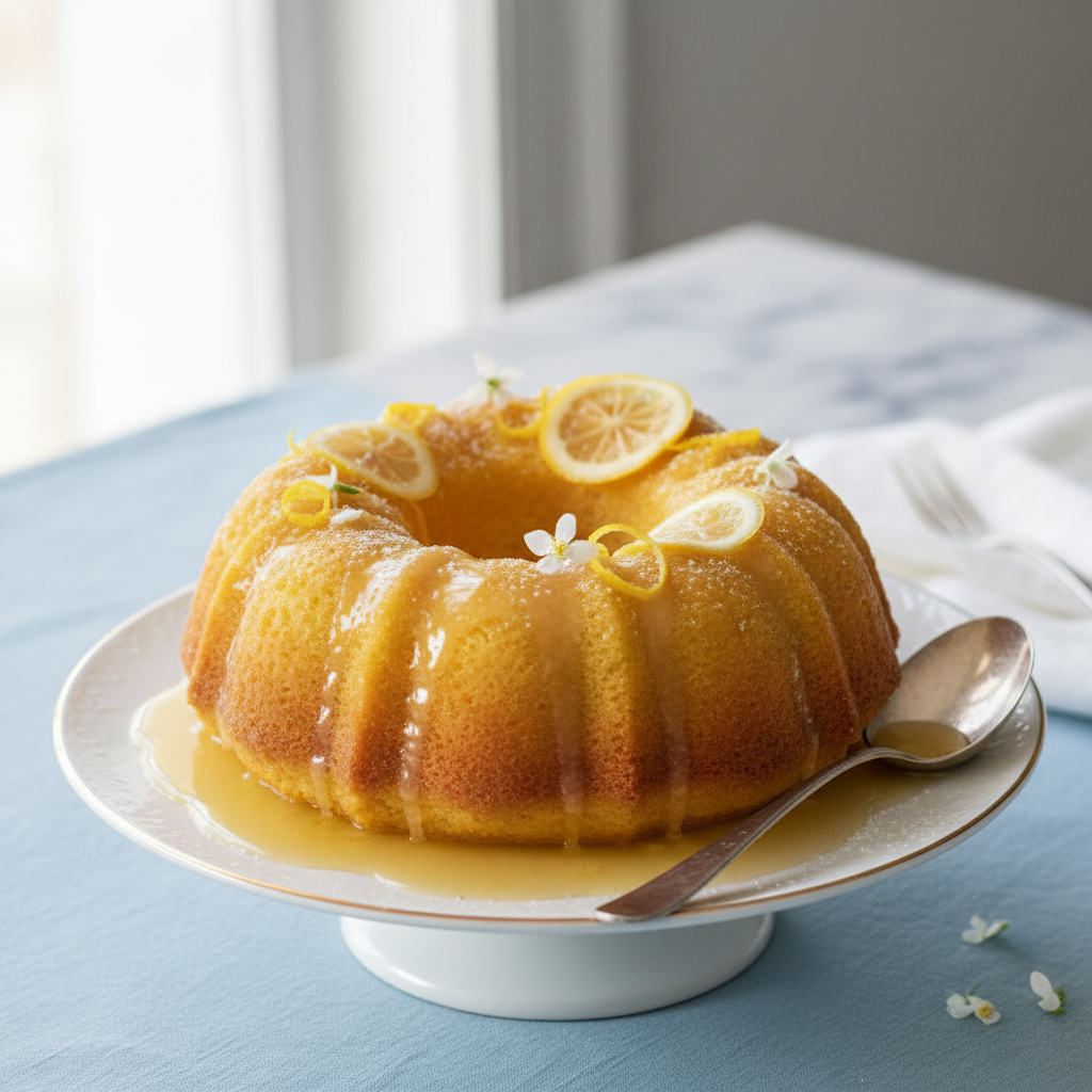 Photo de Recette du gâteau au citron fondant et son sirop d'imbibage