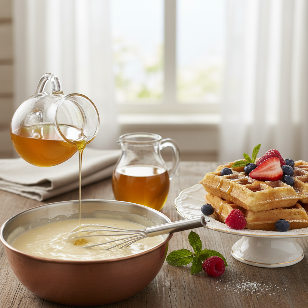 Photo de Recette de pâte à gaufres légère au beurre fondu