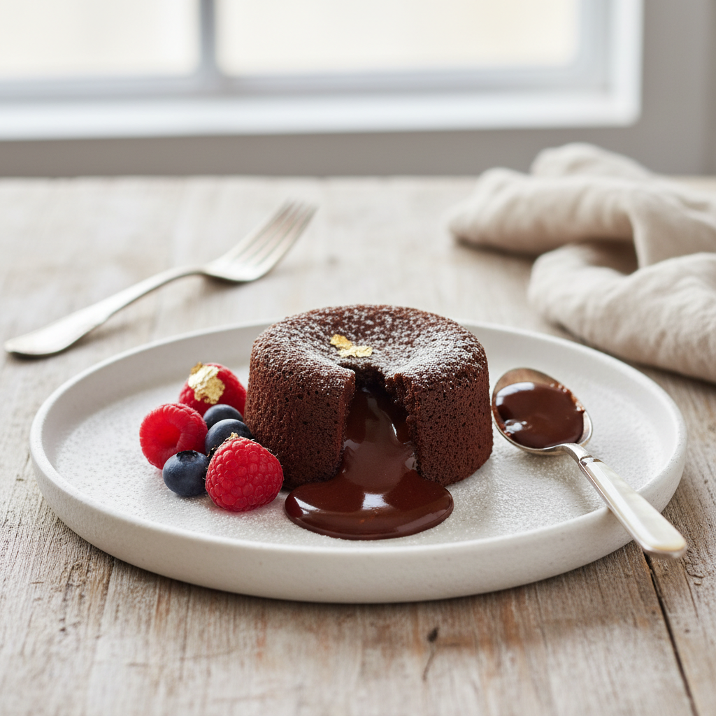 Photo de Recette de gâteau au chocolat sans œuf au cœur fondant