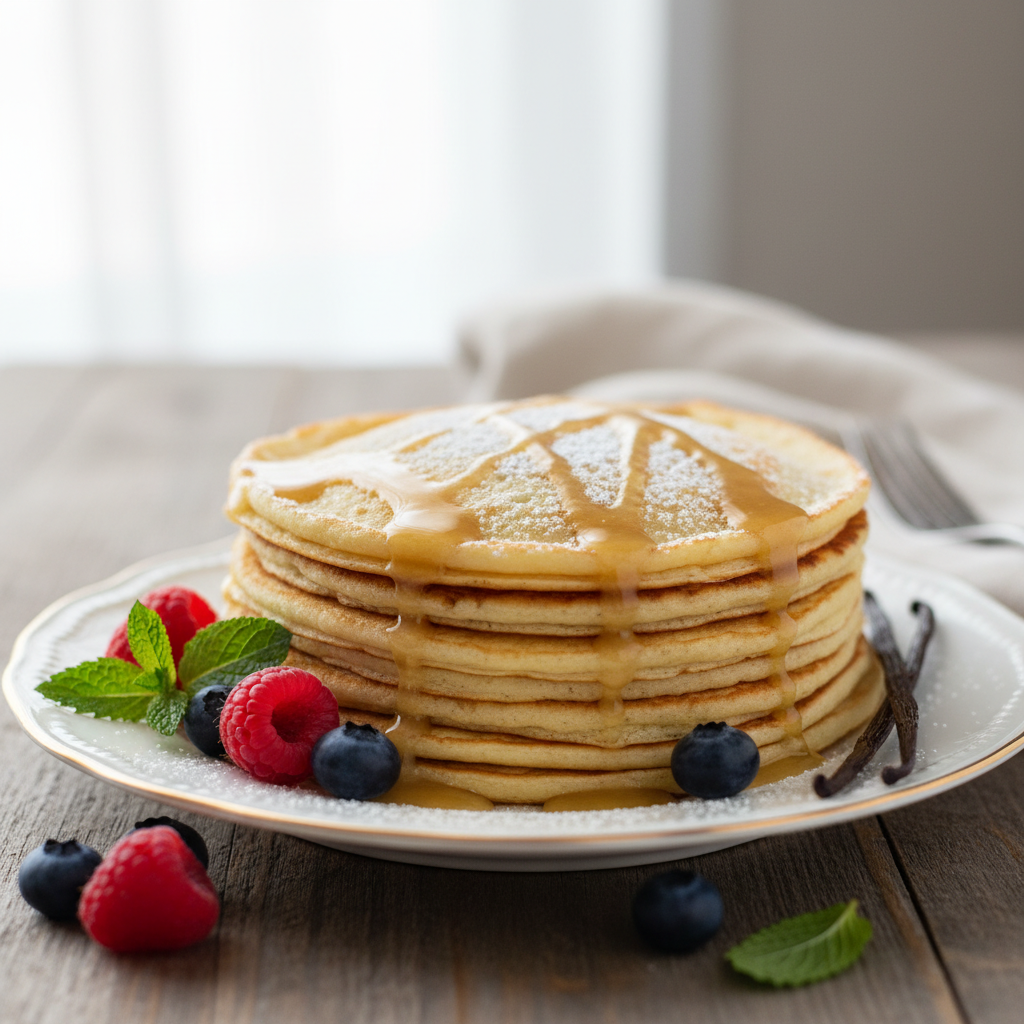 Photo de Recette de crêpes moelleuses sans œuf à la vanille