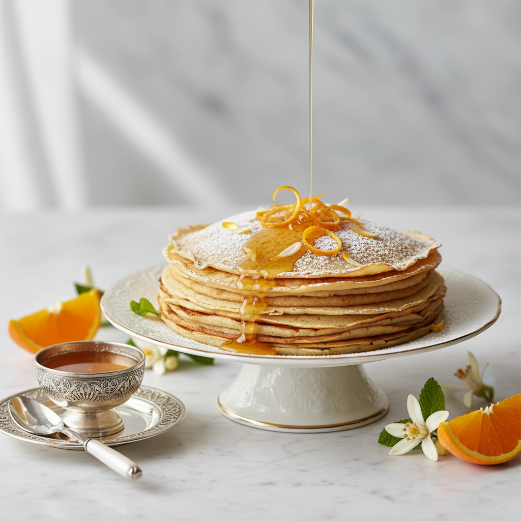 Photo de Recette de crêpes légères et aériennes à la fleur d'oranger