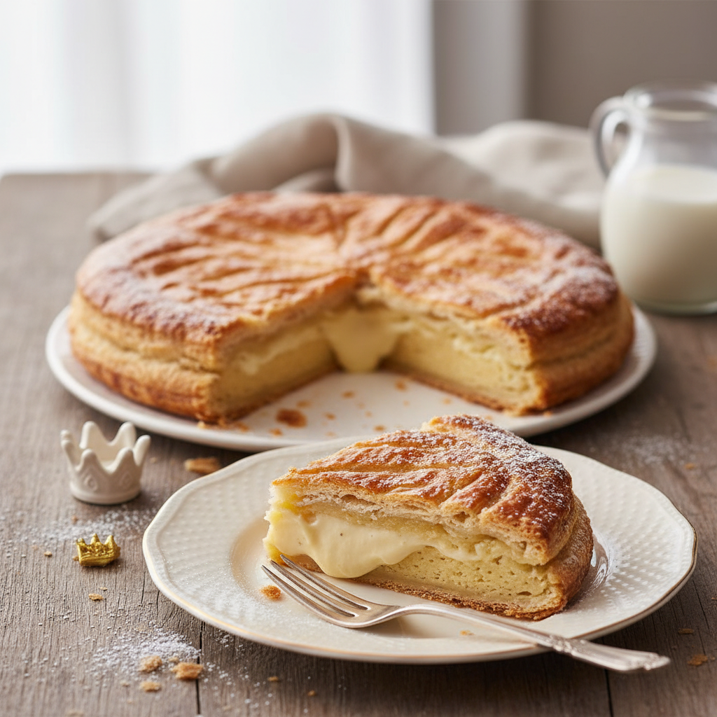 Photo de Recette de galette des rois frangipane et crème pâtissière