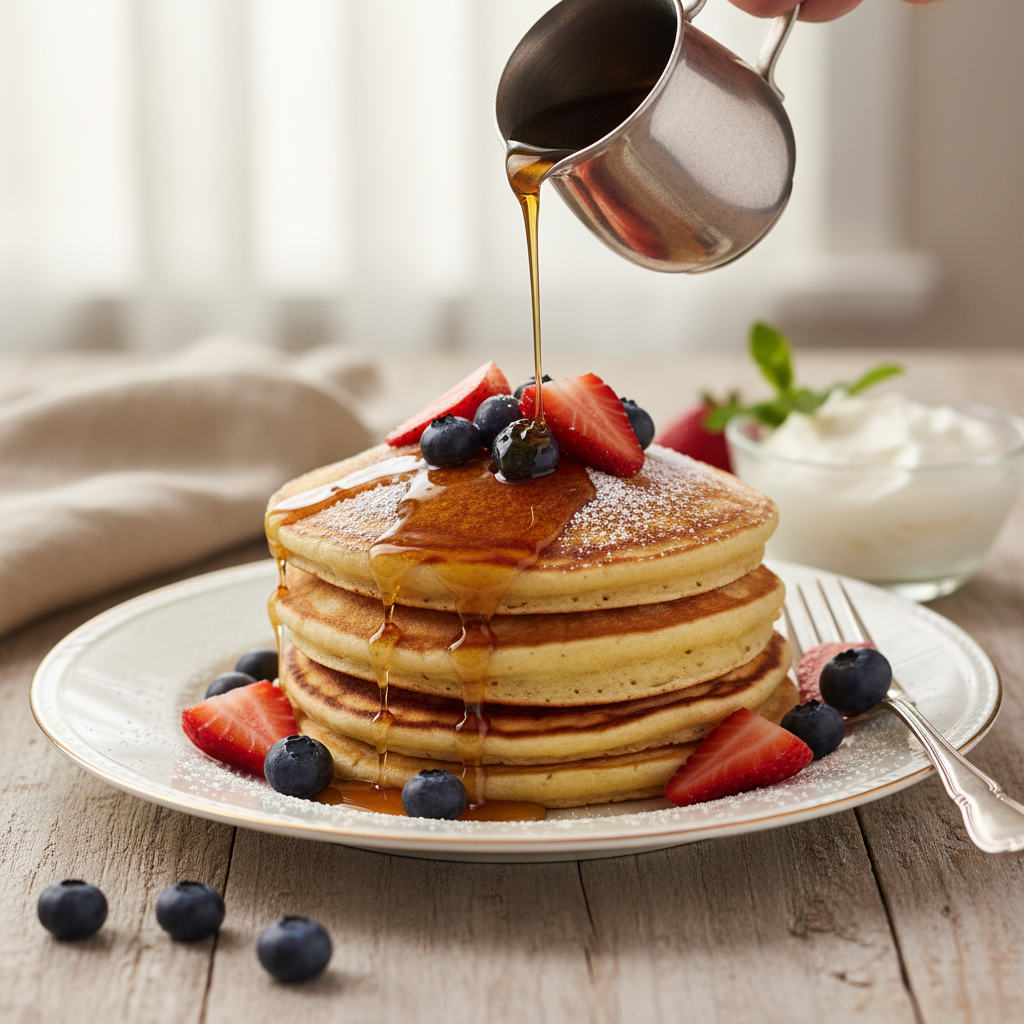 Photo de Recette de pancakes dorés et savoureux pour le brunch