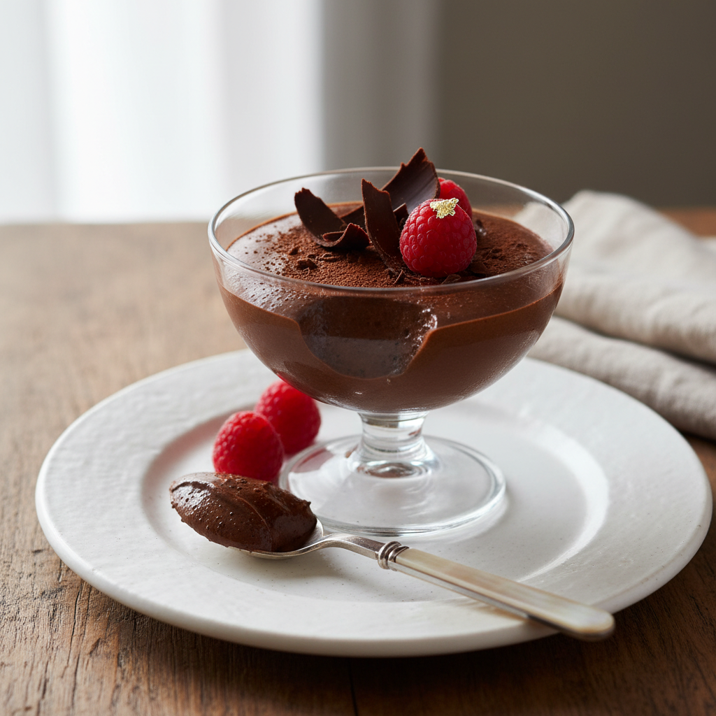 Photo de Recette de mousse au chocolat noir intense et inratable