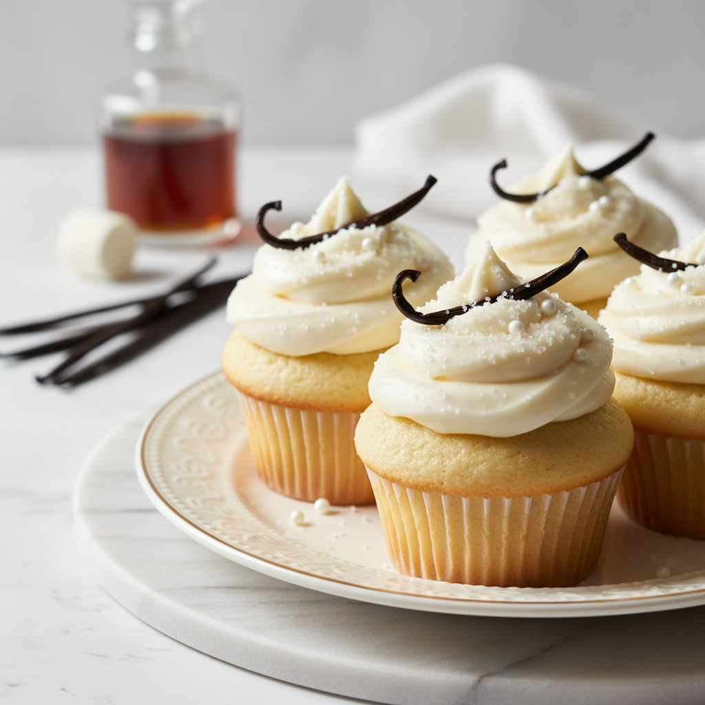 Photo de Recette de cupcakes moelleux à la vanille bourbon