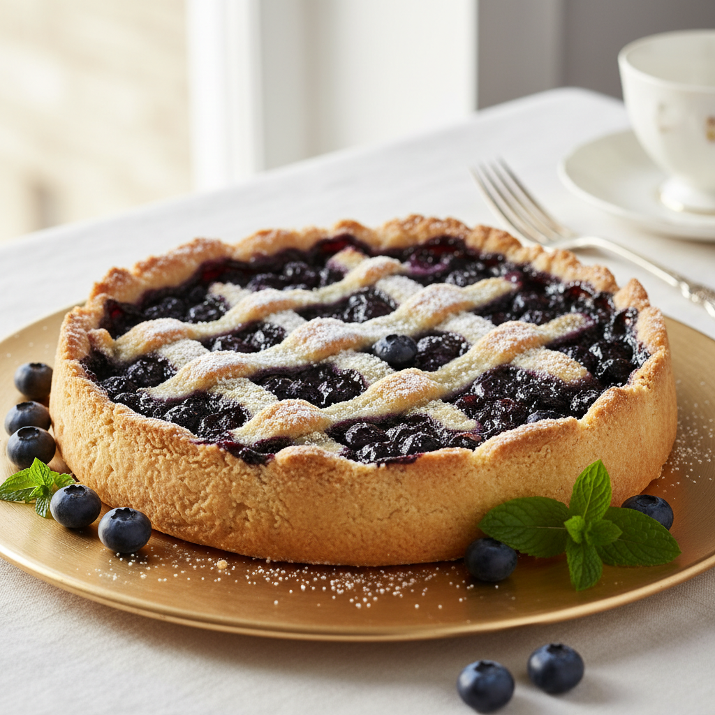 Photo de Recette de tarte aux myrtilles sauvages et pâte sablée