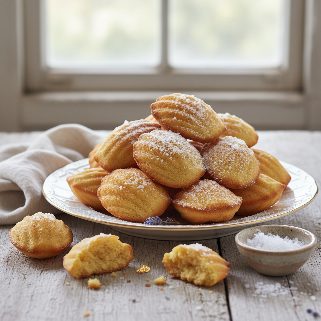 Photo de Recette de madeleines moelleuses pur beurre à la fleur de sel
