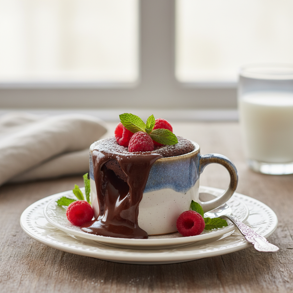Photo de Recette de mug cake au chocolat fondant et rapide