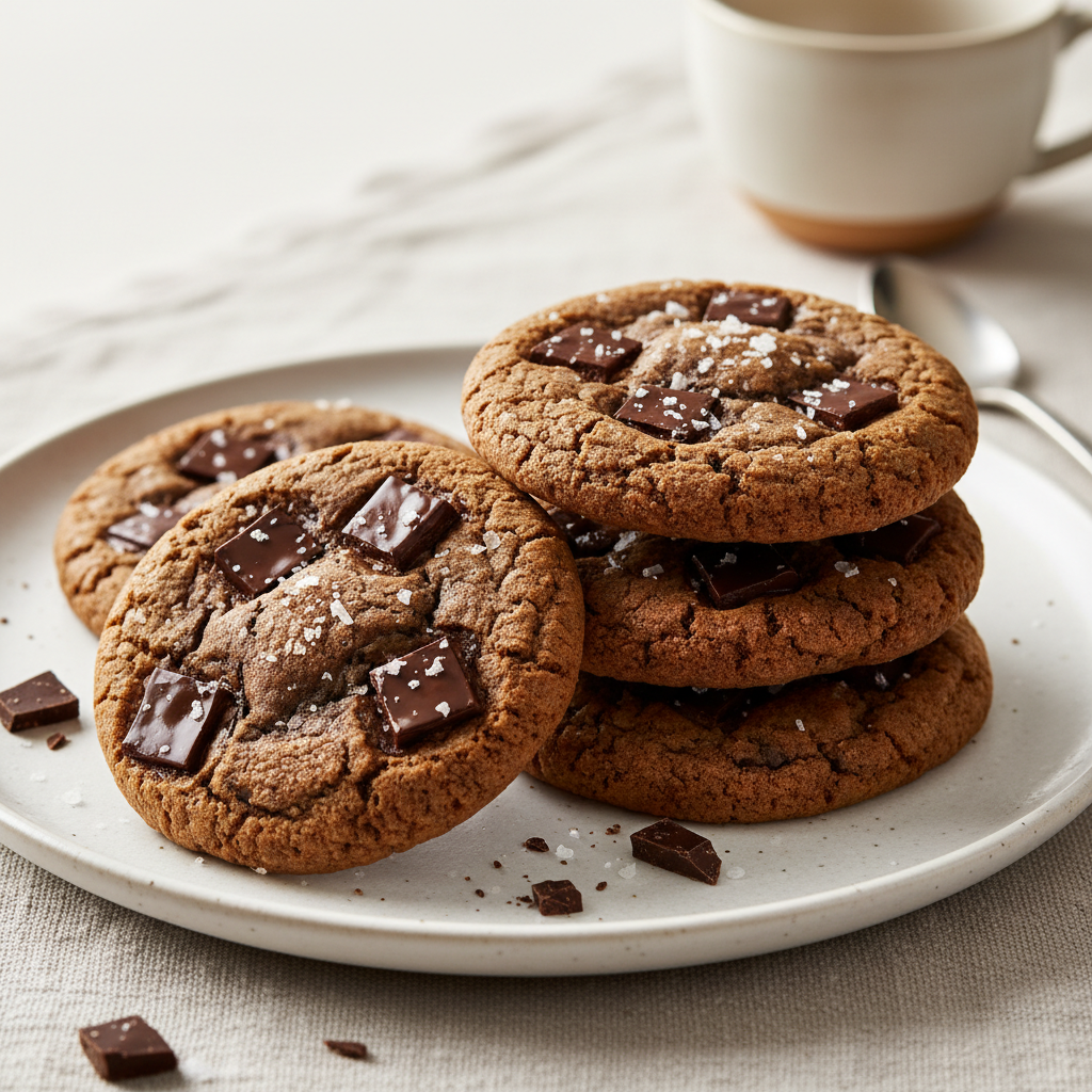 Photo de Recette de cookies au chocolat noir et fleur de sel