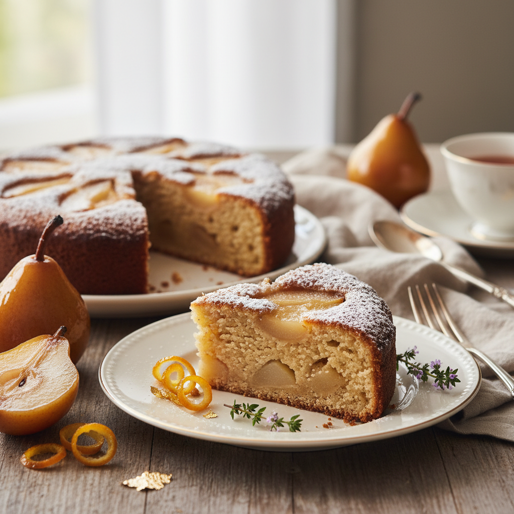 Photo de Recette de gâteau aux poires fondant et parfumé