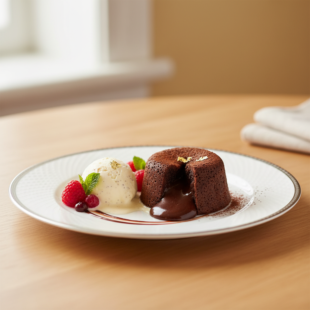 Photo de Recette du fondant au chocolat façon Cyril Lignac