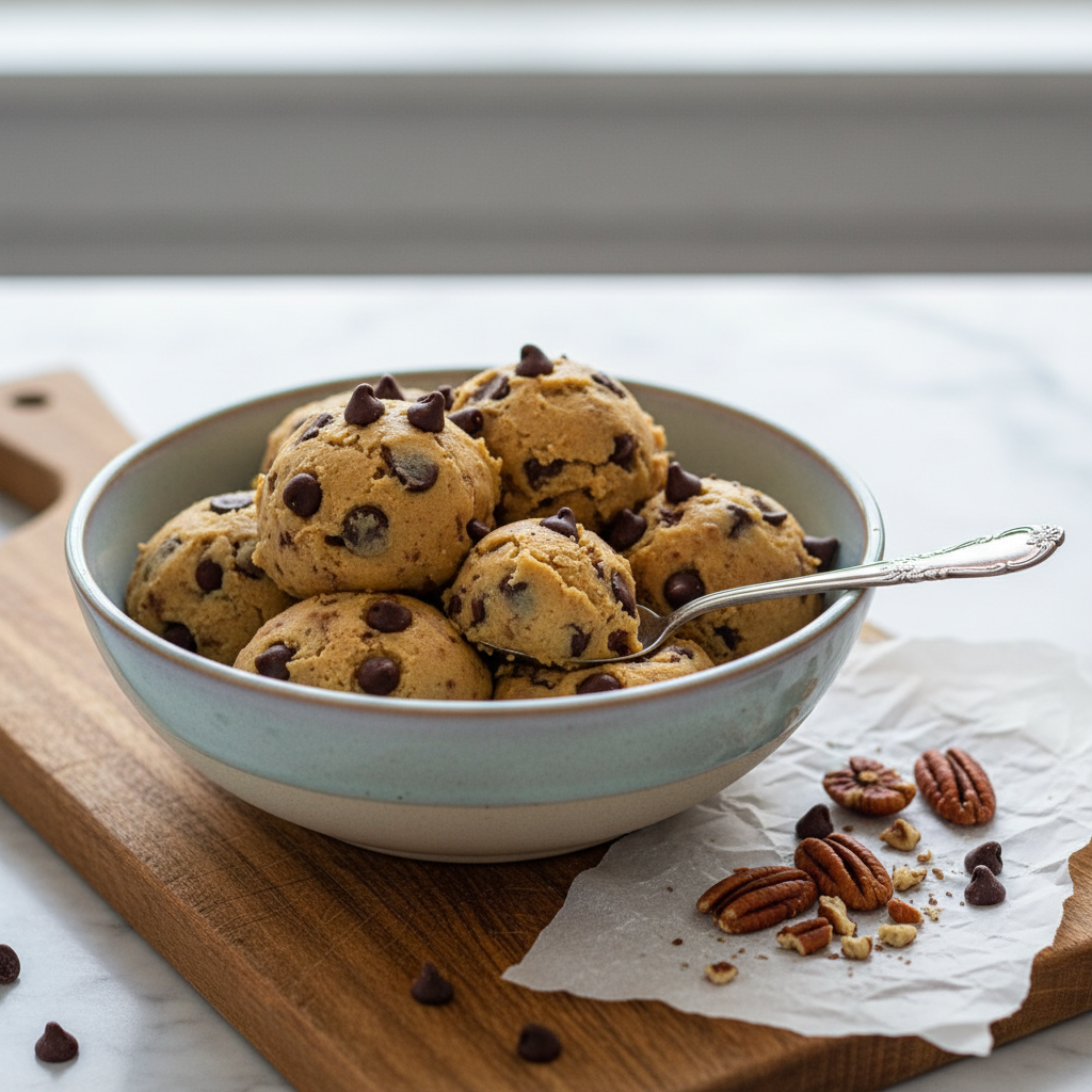 Photo de Recette de pâte à cookie crue aux pépites de chocolat