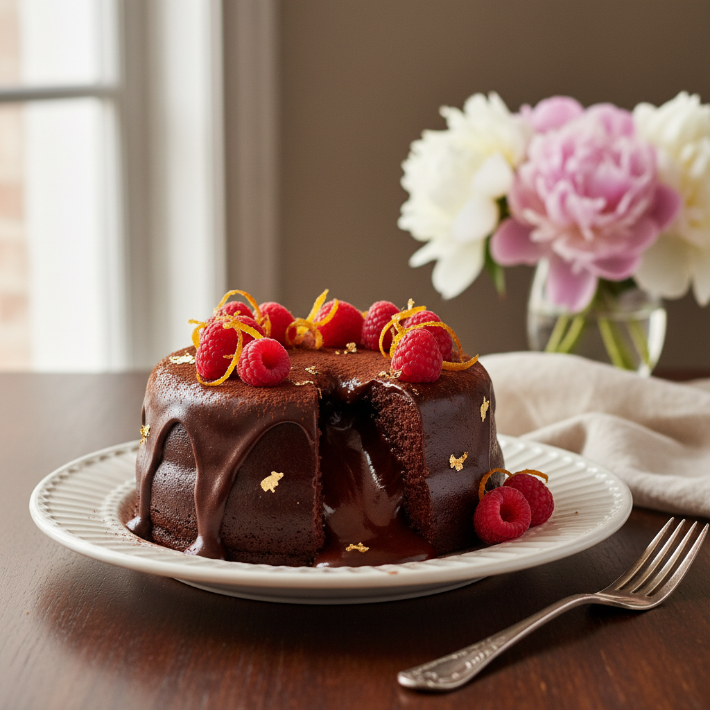 Photo de Recette de gâteau d'anniversaire fondant au chocolat noir