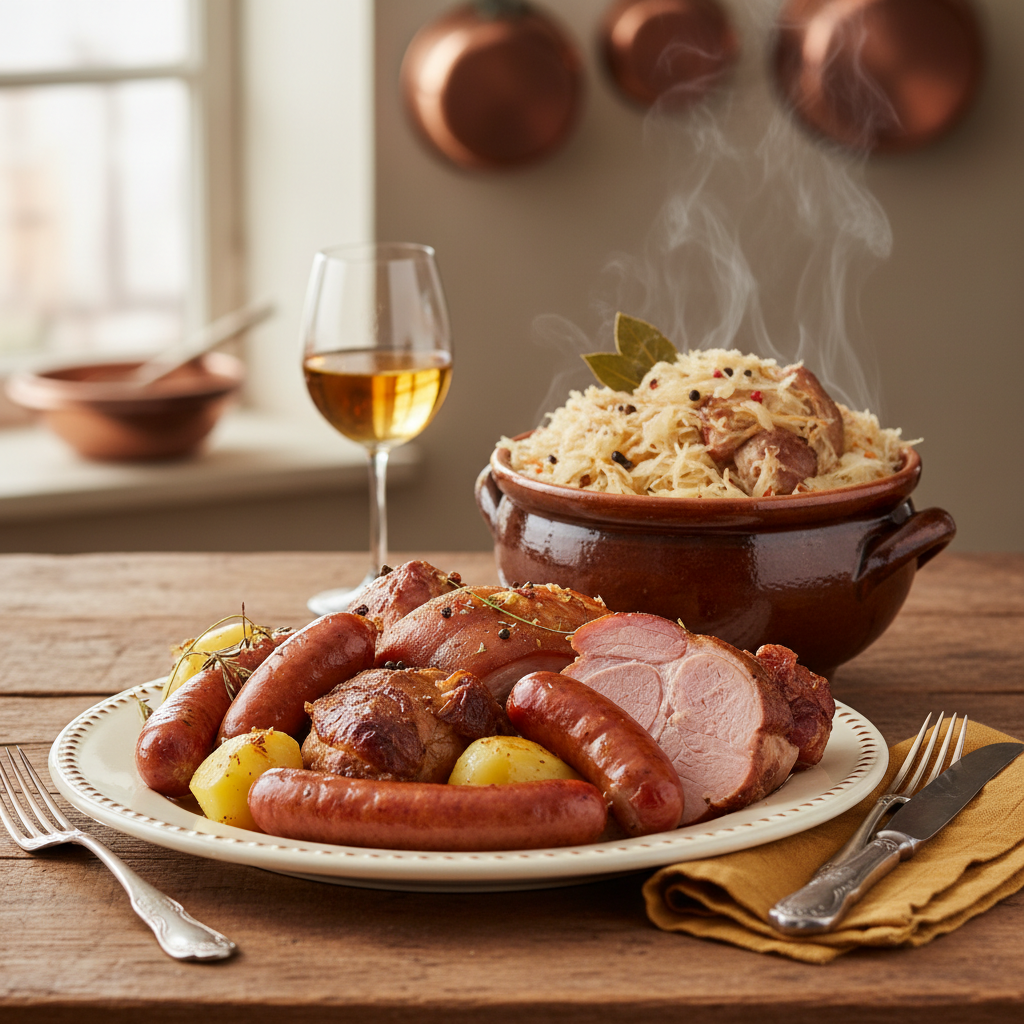 Photo de Recette de la choucroute alsacienne traditionnelle