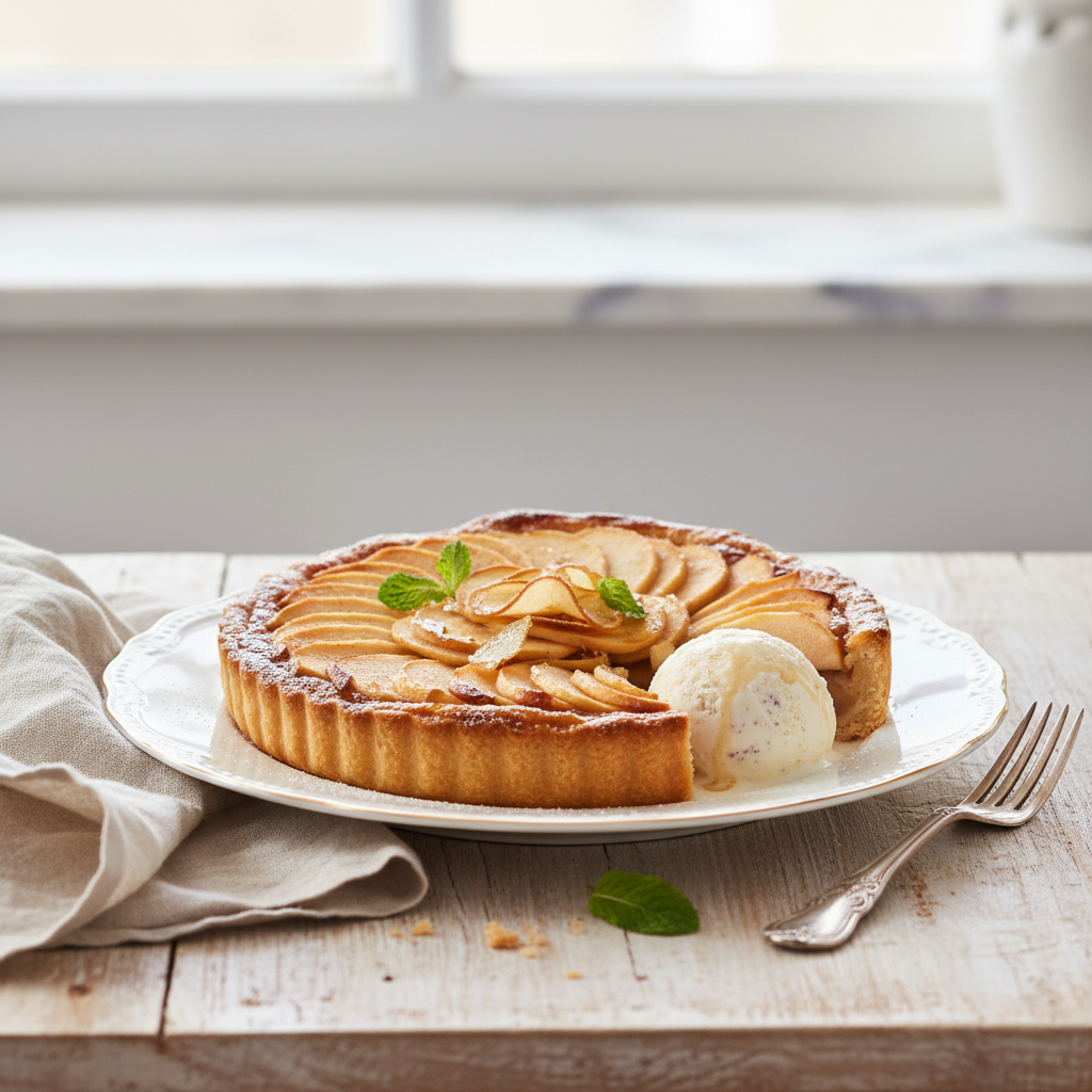 Photo de Recette de la tarte aux pommes fondante et croustillante