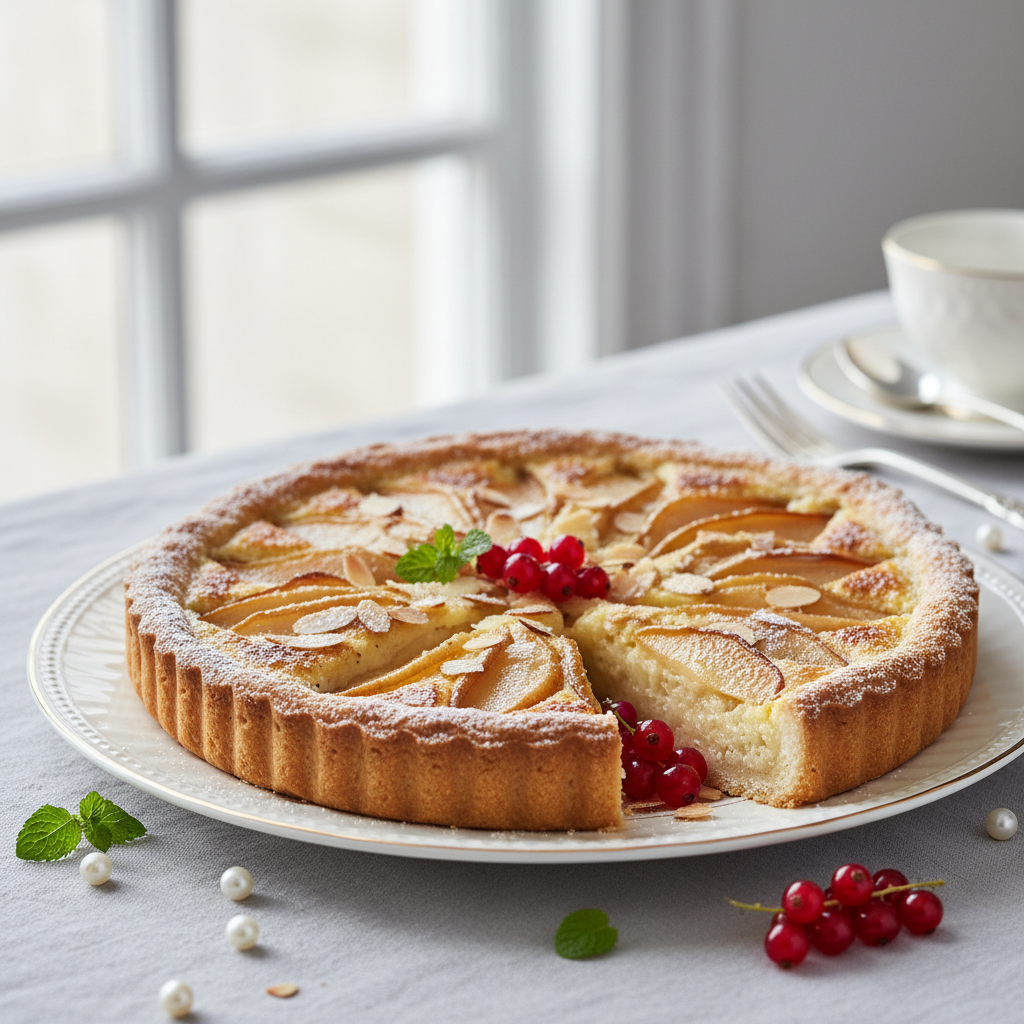 Photo de Recette de tarte amandine aux poires juteuses