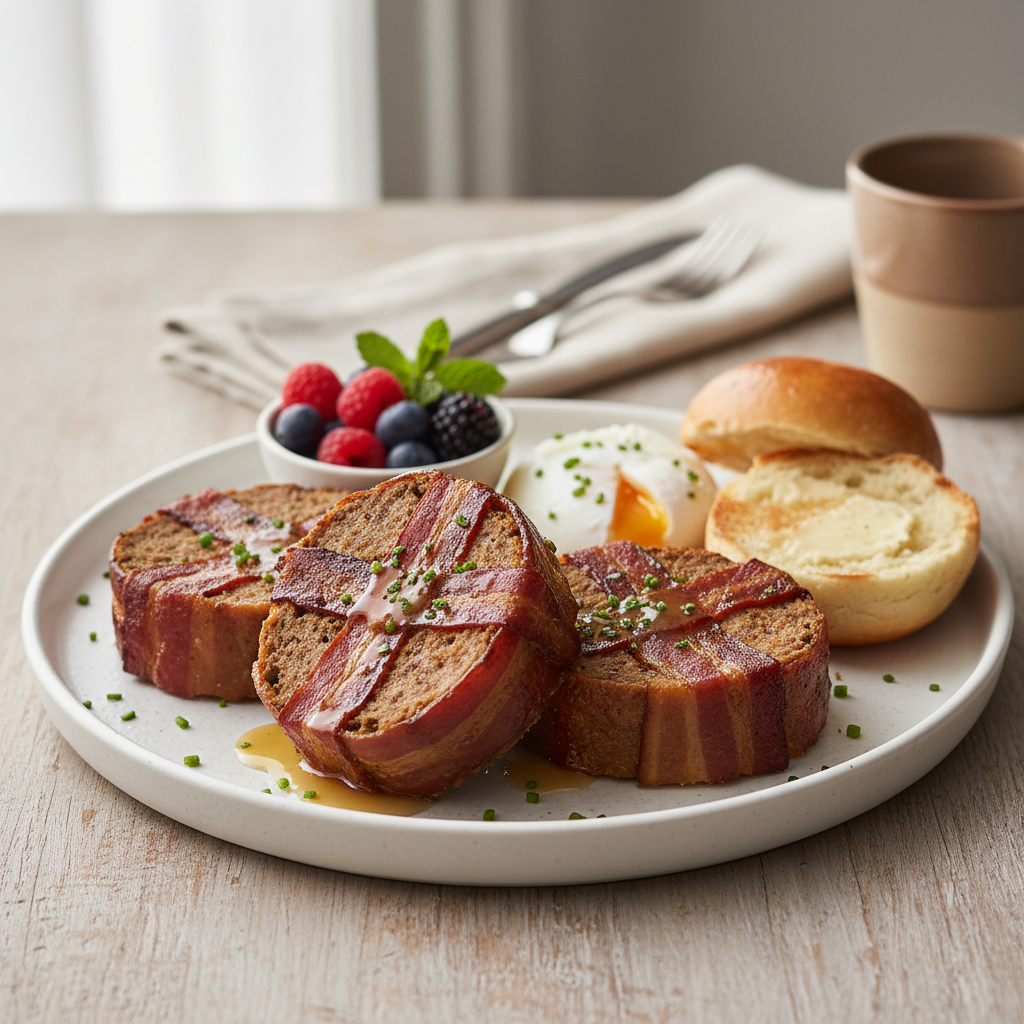 Photo de Recette de pain de viande matinal au bacon fumé