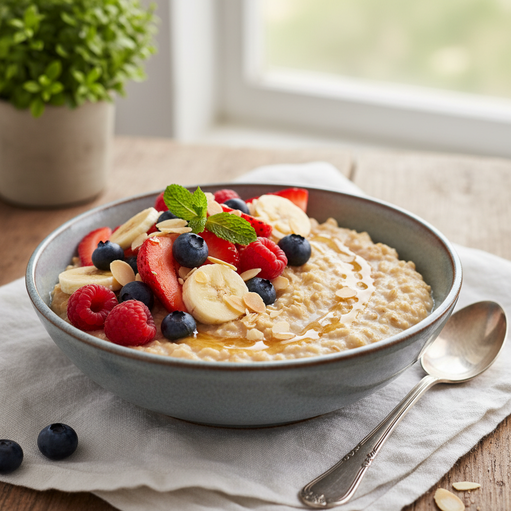 Photo de Recette du porridge crémeux à l'ancienne et aux fruits