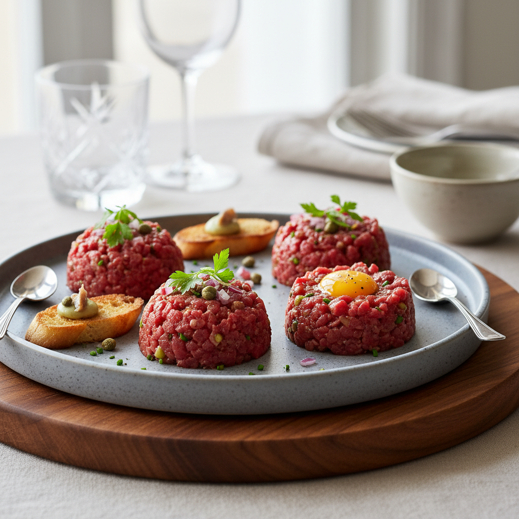 Photo de Recette du steak tartare traditionnel coupé au couteau