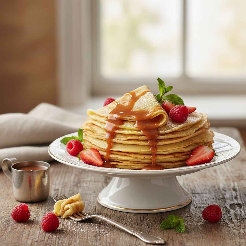 Photo de Recette de crêpes à la française fines et fondantes