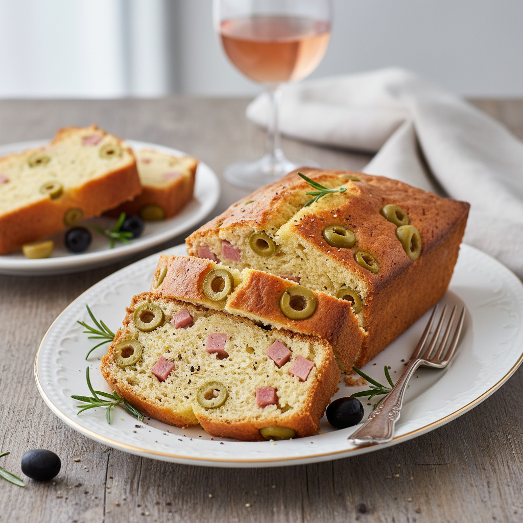 Photo de Recette de cake au jambon et olives à la française