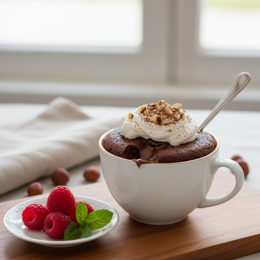Photo de Recette de mug cake nutella pour un goûter minute gourmand