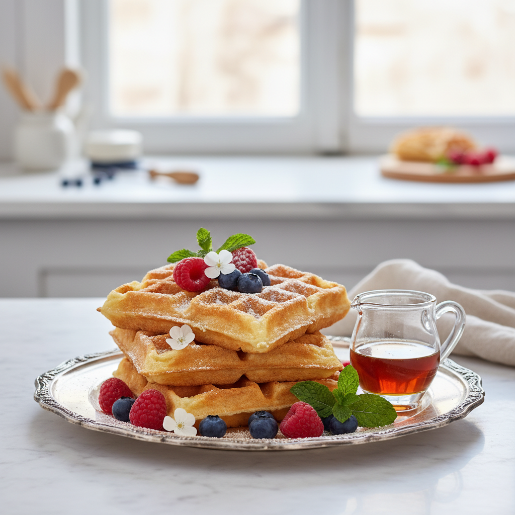 Photo de Recette de la pâte à gaufres croustillantes et légères