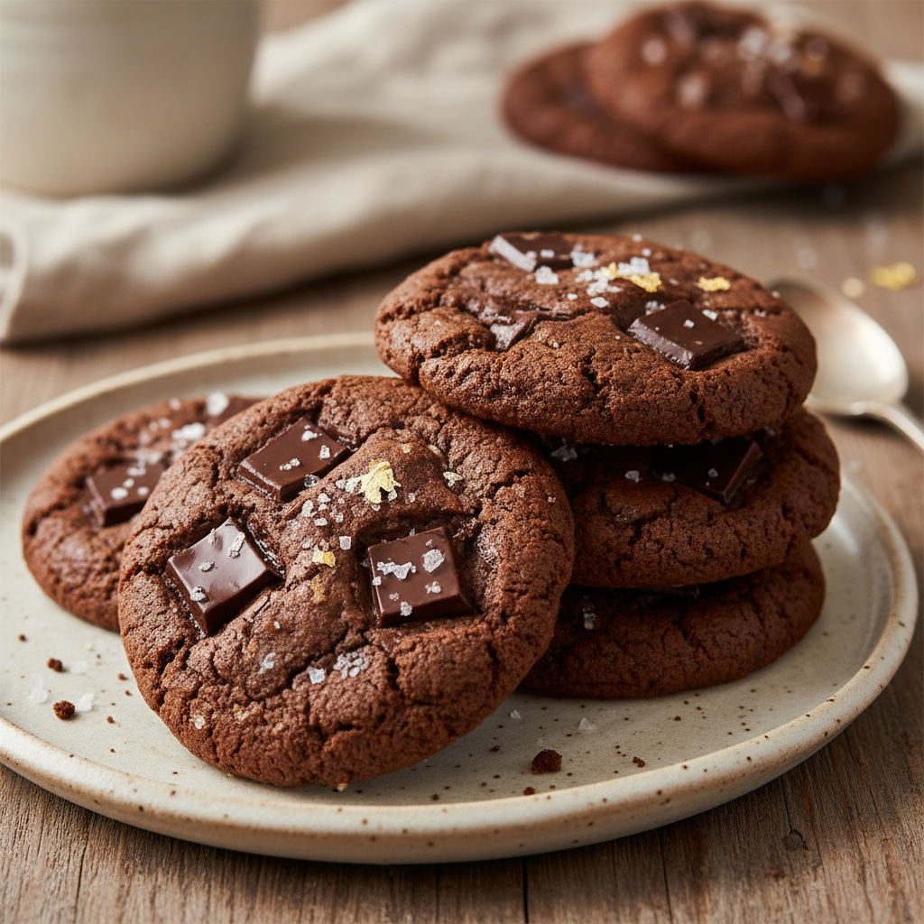 Photo de Recette de cookies au chocolat noir et à la fleur de sel