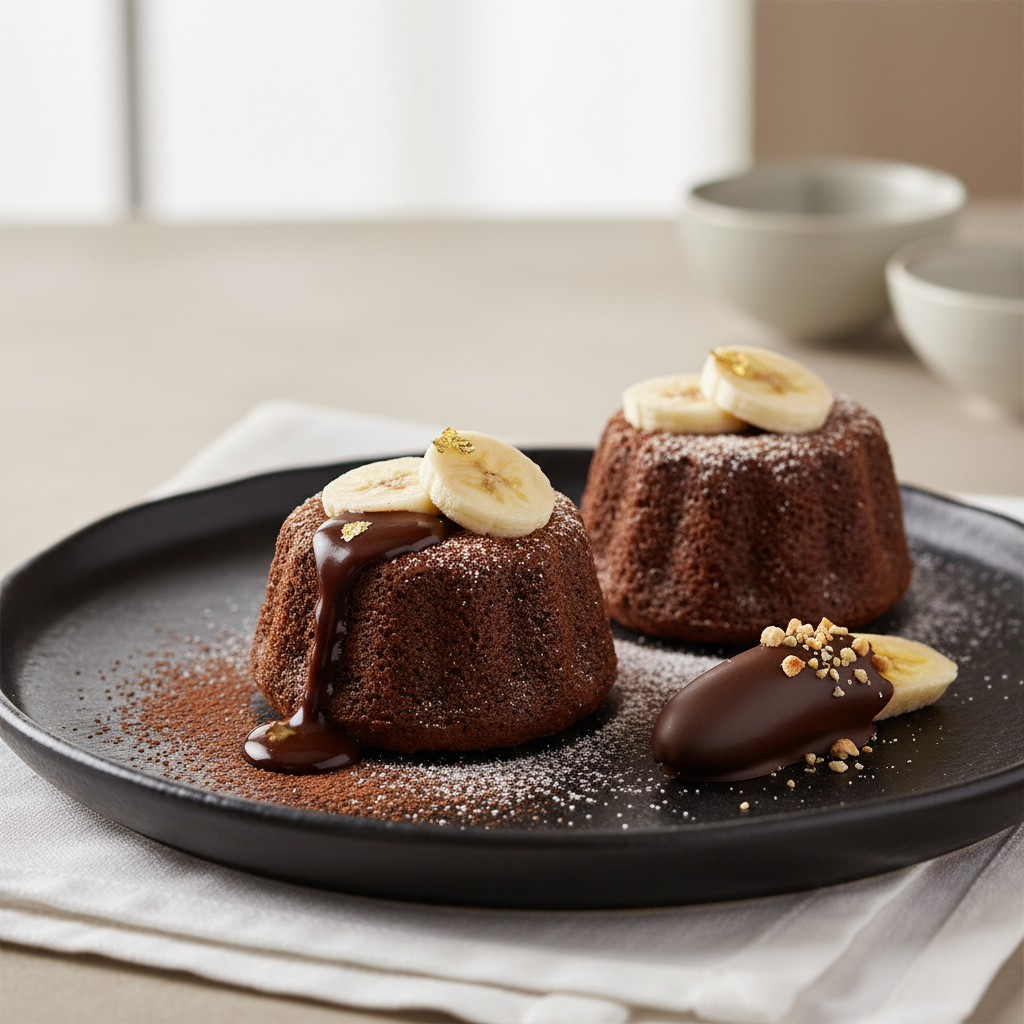 Photo de Recette de gâteau banane chocolat fondant et intense