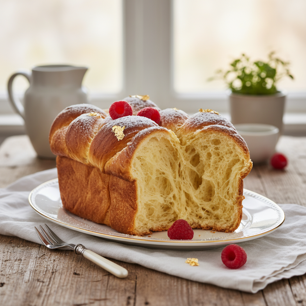 Photo de Recette de brioche tressée au Thermomix ultra filante