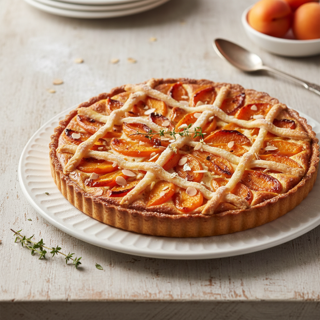 Photo de Recette de la tarte aux abricots rôtis et crème d'amande