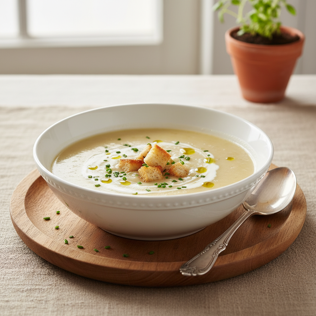 Photo de Recette de soupe poireaux pomme de terre à la française