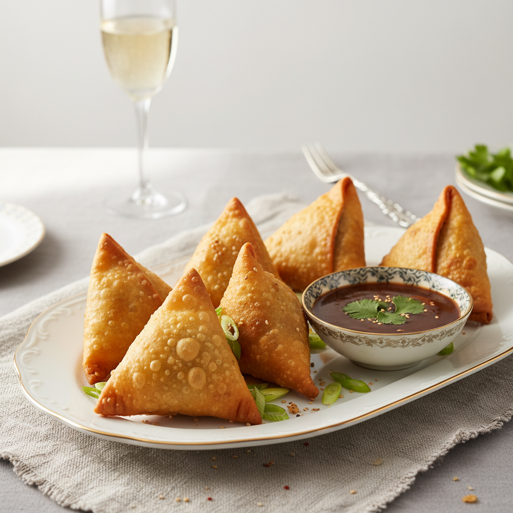 Photo de Recette de samoussas traditionnels croustillants au boeuf