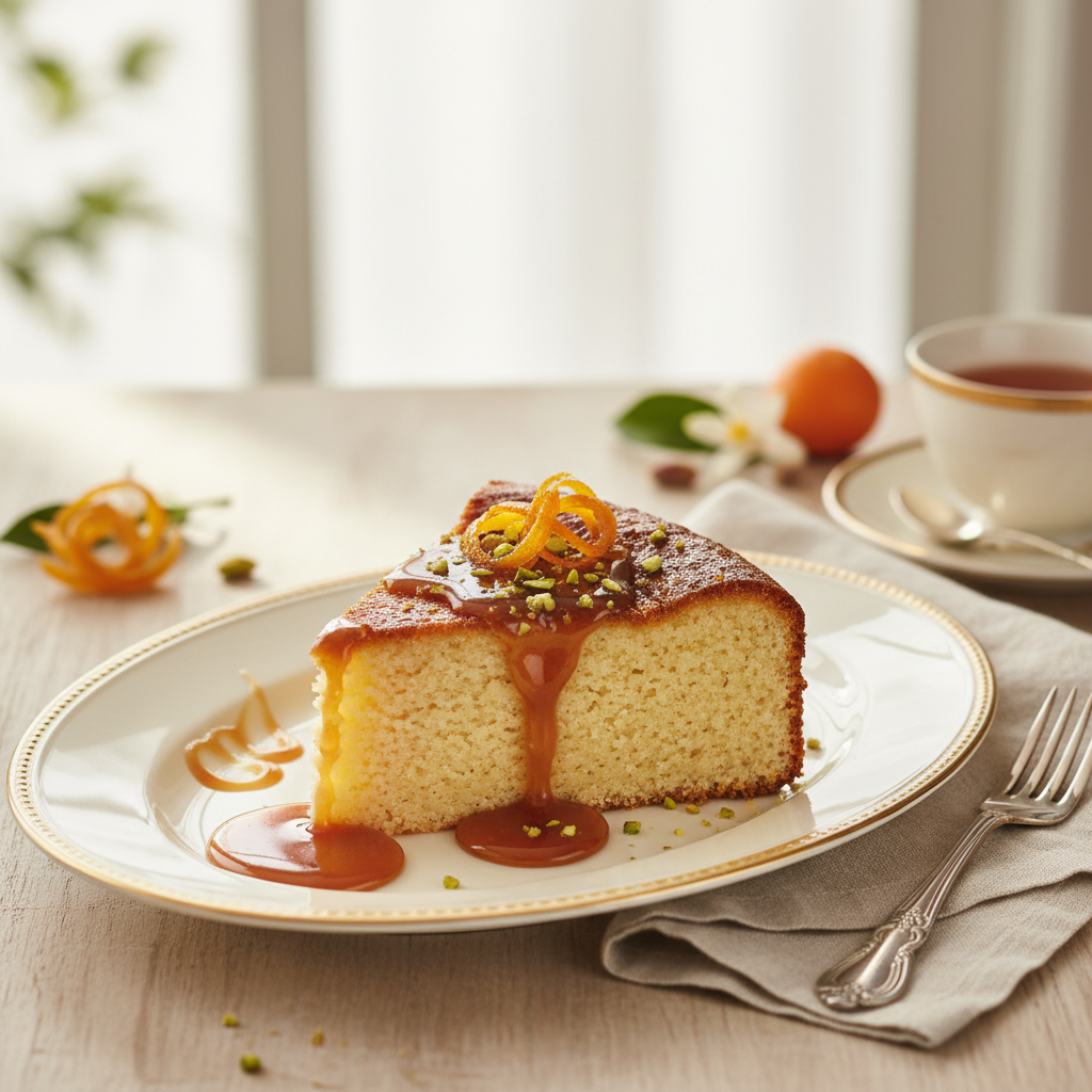 Photo de Recette du gâteau de semoule à l'ancienne et caramel fondant