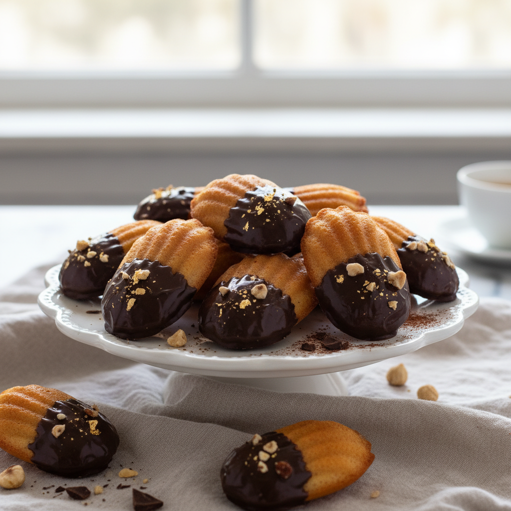 Photo de Recette des madeleines au chocolat et leur coque croquante