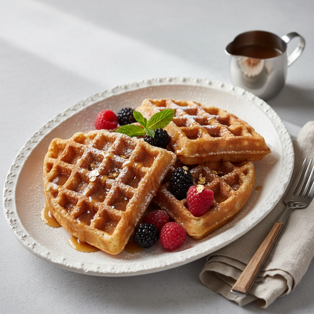 Photo de Recette des gaufres croustillantes au beurre noisette