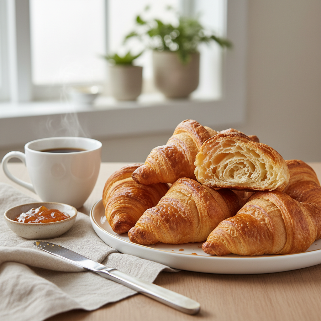 Photo de Recette des croissants au beurre croustillants et aérés