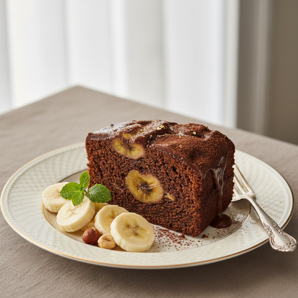 Photo de Recette de gâteau banane chocolat moelleux et irrésistible